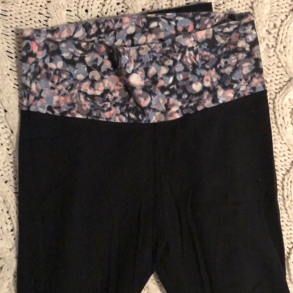 VS PINK leggings with floral waist band